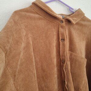 Wishlist Apparel, Corduroy, Oversized Shirt, Burnt Orange, M/L